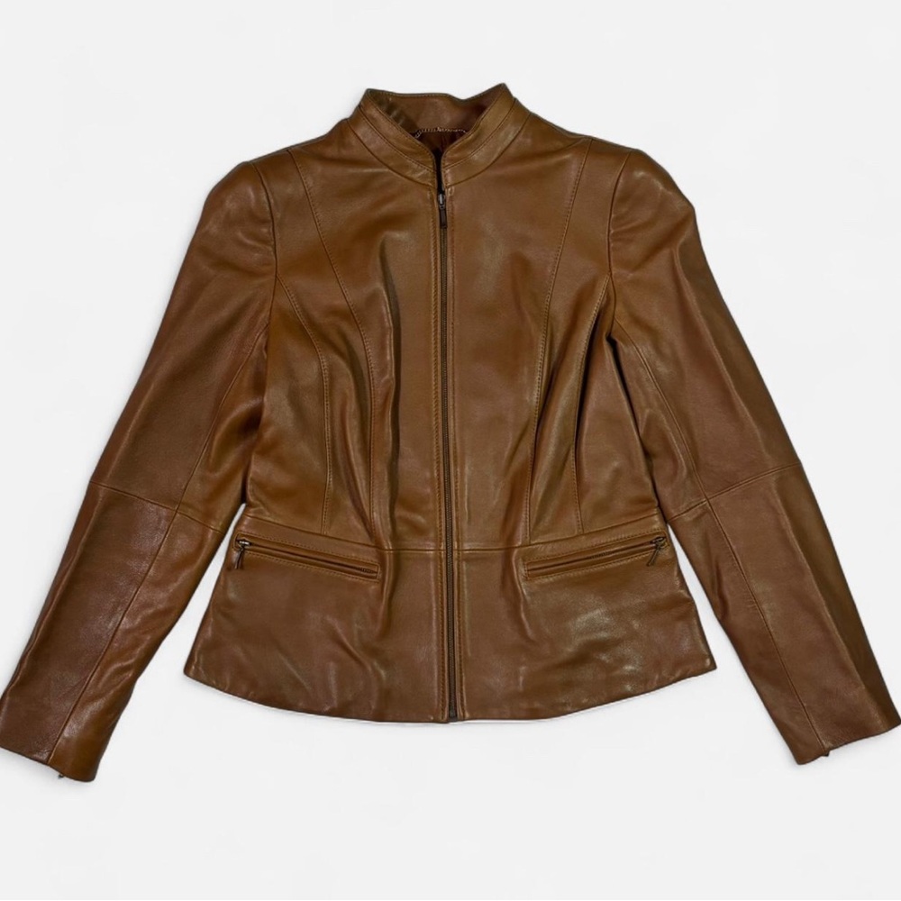 Talbots Brown Vintage Leather Jacket NWOT